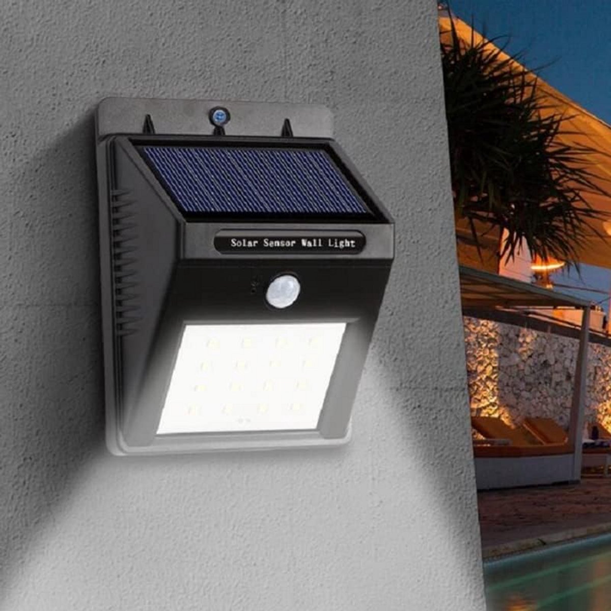 Draadloze LED buitenlamp op zonne-energie met bewegingssensor