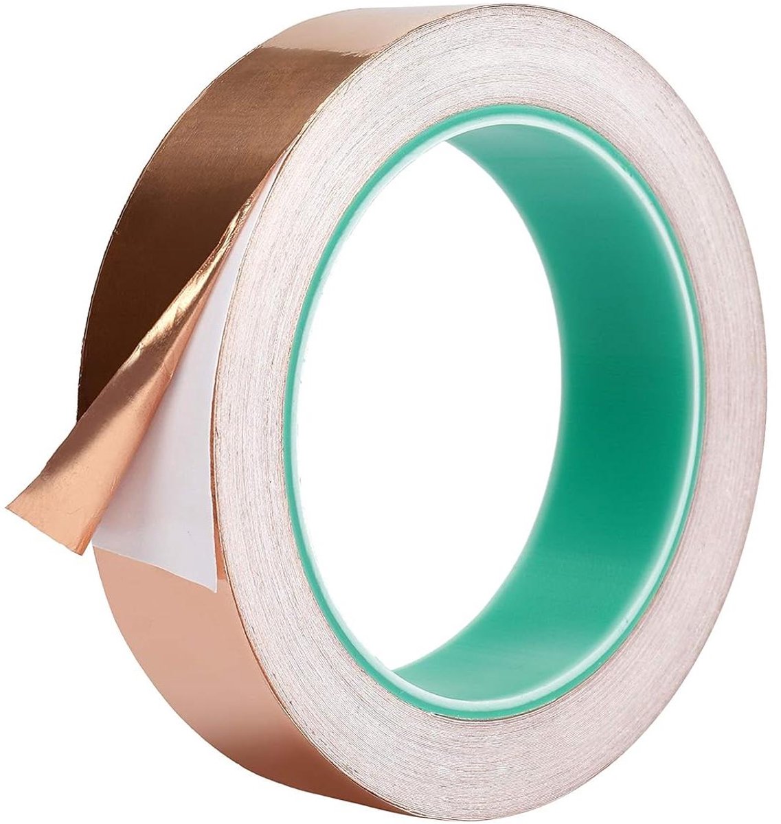 Koperfolietape voor elektrische reparaties en EMI-afscherming - Dubbelzijdig geleidend plakband - Geschikt voor gekleurd glas en papiercircuits - 25 mm x 20 m