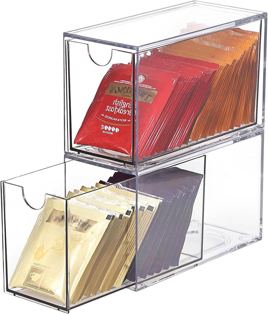 Thee-organizer ladebox met 2 laden voor keuken en kantooropberging