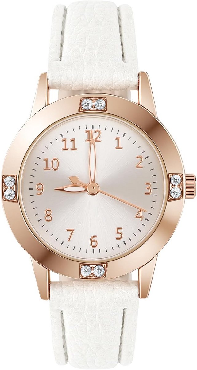 Dames Horloge Analoog Quartz met Leren Band Klassiek Zakelijk