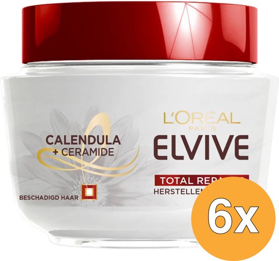 Pot Elvive Total Repair 5 masker met Calendula + Ceramide, 6x.