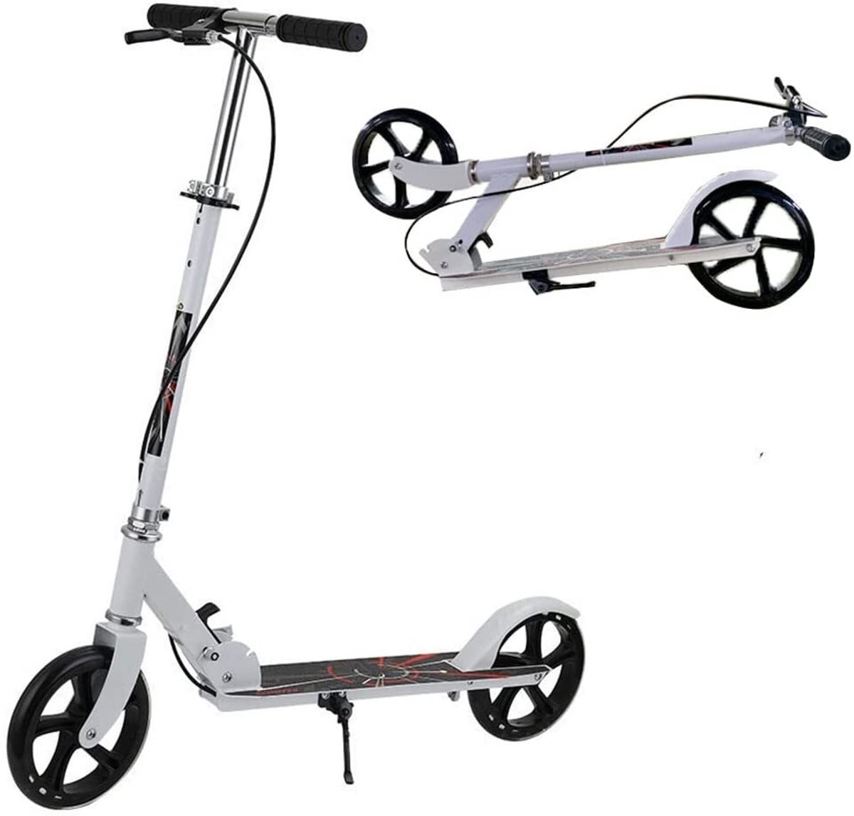 Opvouwbare Step voor Kinderen en Volwassenen-Stuur in 3 standen verstelbaar-Aluminium step-Draagvermogen 100 kg-Wit