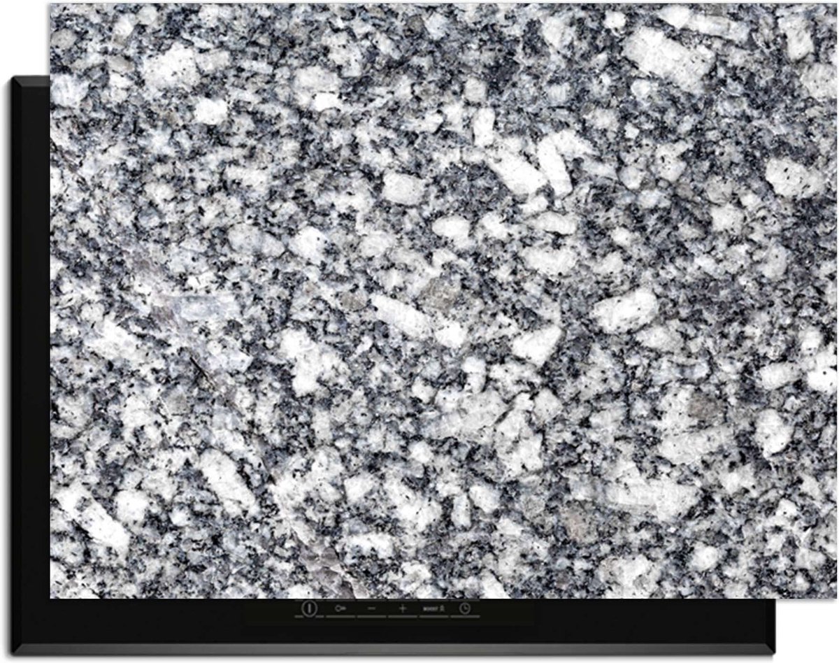 KitchenArt - Midnight Granite - Inductie Beschermer - 81x52 cm - Kookplaat Beschermer - Luxe Afdekplaat Inductieplaat - Anti-slip & Oprolbaar - Beschermmat Inductiekookplaat