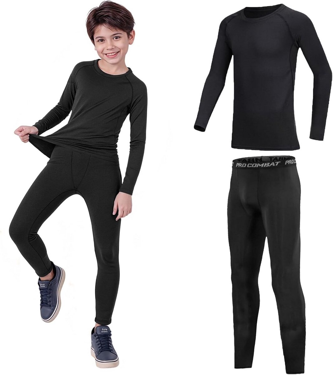 Kinder Thermokleding Set Lange Mouwen en Legging voor Jongens Kinder Thermokleding Set Lange Mouwen en Legging voor Jongens