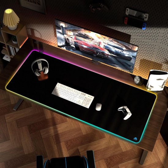 XXL Gaming Muismat met RGB Verlichting, 1500x600mm, Antislip — afbeelding 2