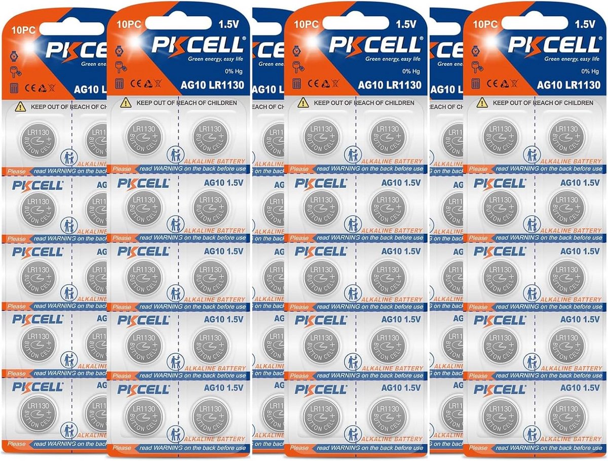 Knoopcel Batterijen LR1130 AG10 Alkali voor Speelgoed en Horloges, Voordeelverpakking 60 Stuks