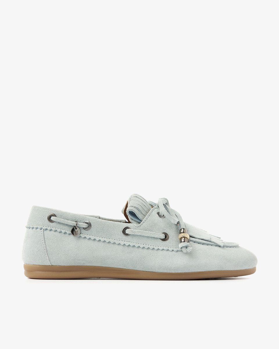 VIA VAI June Loua Mocassins dames - Suède - Blauw - Maat 39