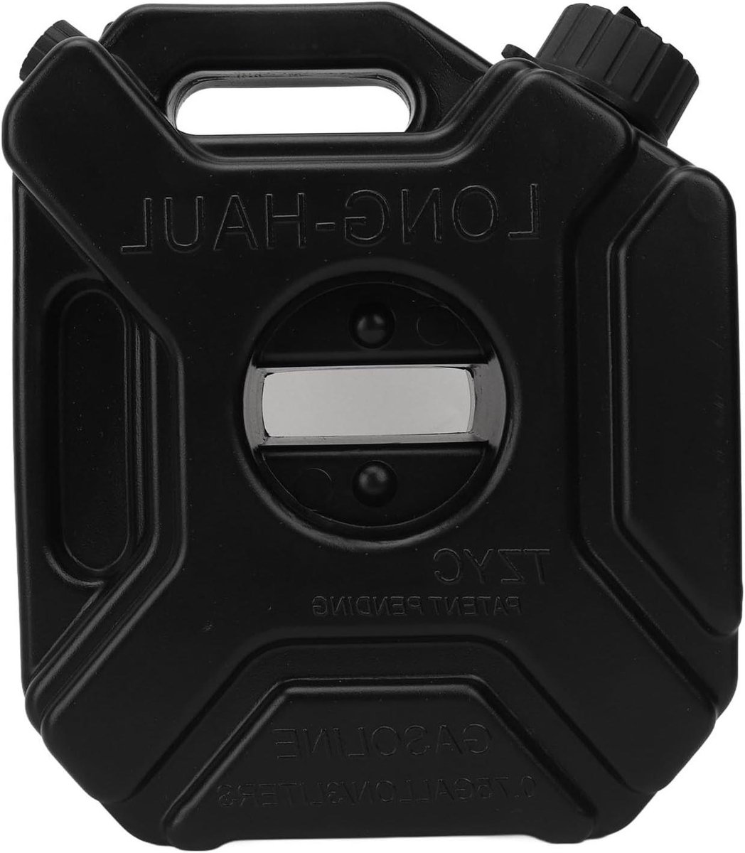 Allecto- Opslagblik - Benzine - Zwart - Tank - Backup - Emergency - Geschikt voor Auto Motor UTV ATV Crossmotor - Zwart 3L 0.75 Gallon Gas Kan Benzine Opslagblikken Zwart Emergency Backup Tank voor Auto Motor UTV ATV Crossmotor