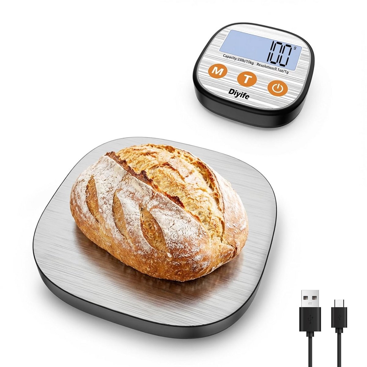 Digitale Keukenweegschaal 15 kg met Apart LCD Display en Hoge Precisie
