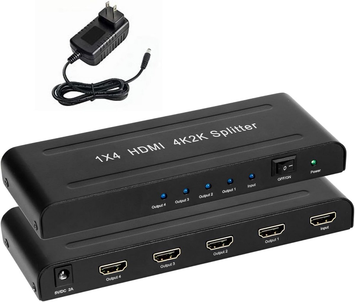 HDMI Splitter 1 in 4 Uit 4K 60Hz Ondersteuning HDMI 2.0 HDCP 2.2 Audio