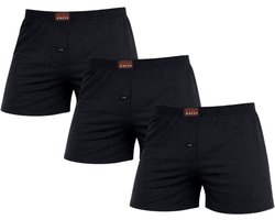 3-Pack Katoenen heren boxershorts - Losse pasvorm - Heren ondergoed - Zwart - Maat XXL