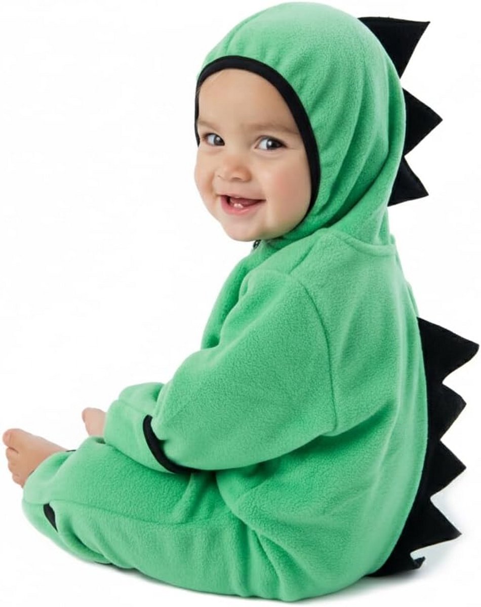 Warm Fleece Baby Romper met Capuchon voor Pasgeborenen en Peuters