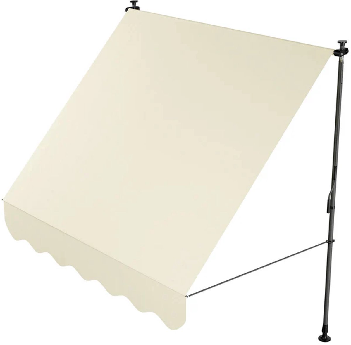 Luifel / Klemluifel met handslinger - Balkonluifel kapstadt- 200x120 cm - Beige