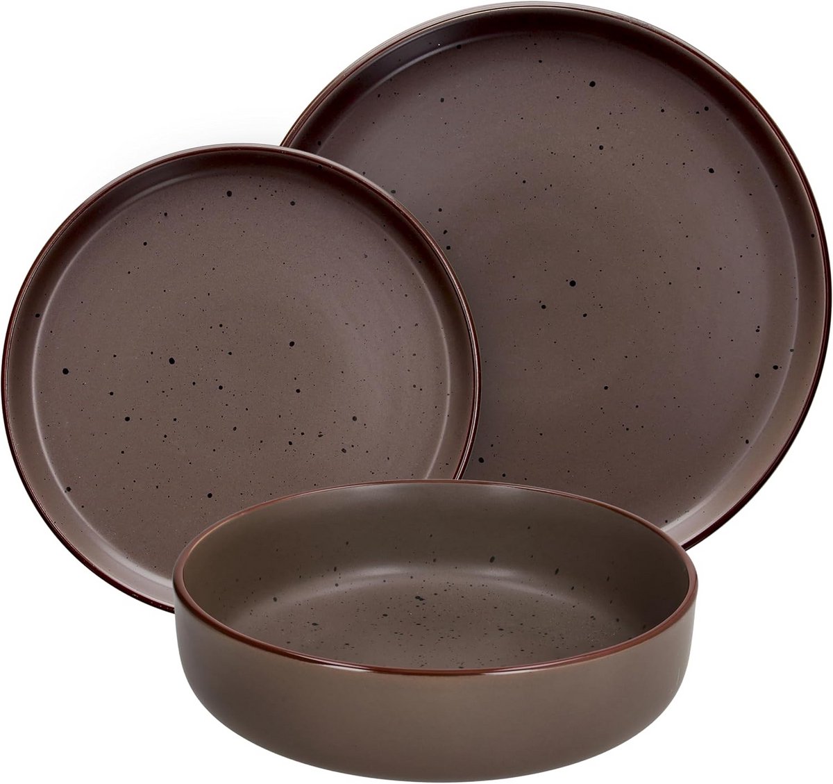 18-delig Aardewerk Servies voor 6 Personen Bruin Puntlook