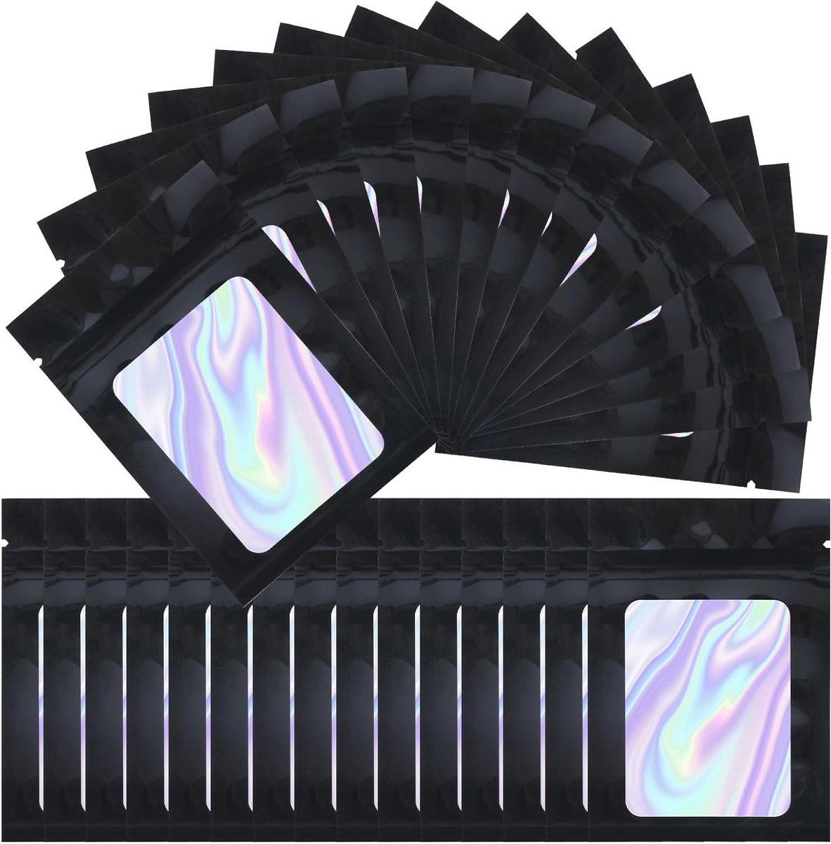 Zwarte Herbruikbare Mylar Zakjes - Waterdicht - Stofdicht - 10x7 cm