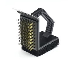 3-in-1 BBQ borstel - Barbecueborstel - RVS - Borstel voor de BBQ - Grillborstel - 12CM - CHPN