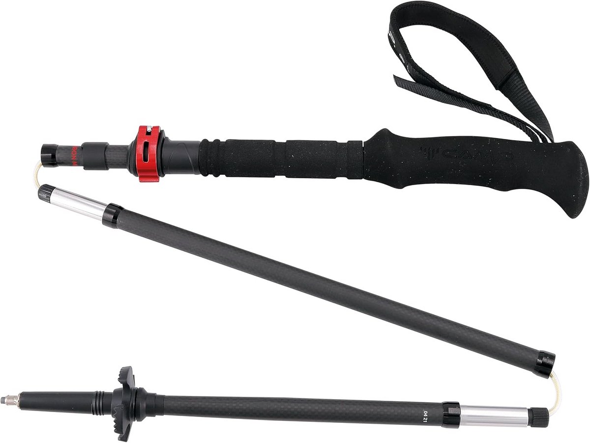 Opvouwbare wandelstok van koolstofvezel en aluminium met dubbele grip
