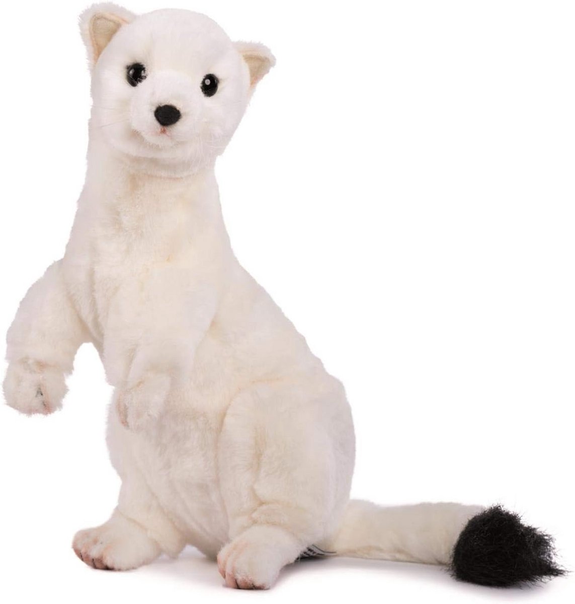 Realistisch wit hermelijn knuffeldier 28 cm