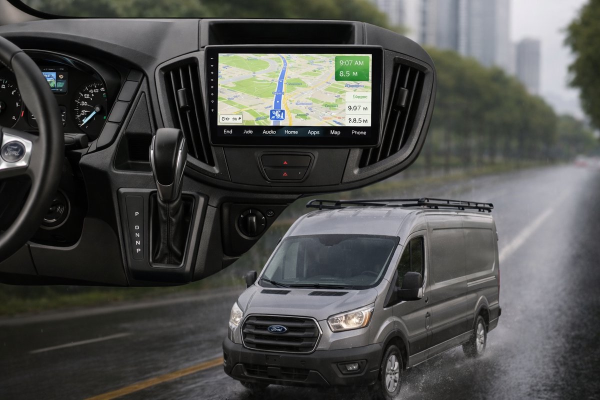 ADIVOX T2 9 inch geschikt voor Ford Transit 2016-2020 Android 15 Carplay/Auto/WiFi/RDS/DSP/5G/DAB+