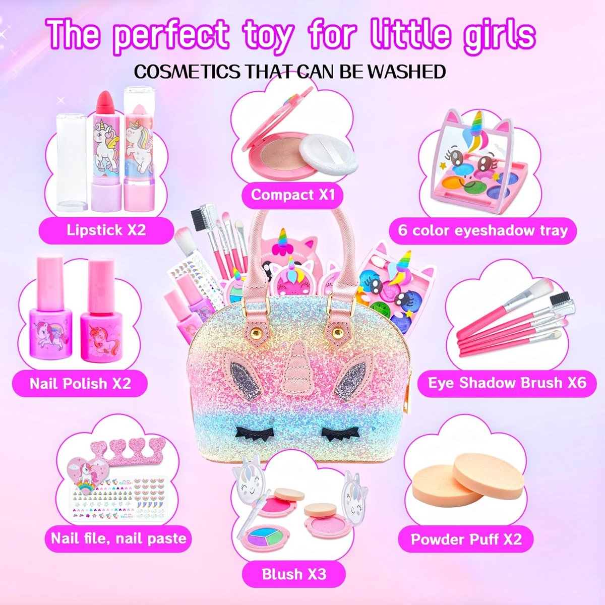 Make up Koffer Meisjes - Set met Inhoud Kinderen - Speelkoffer - Opbergkoffer