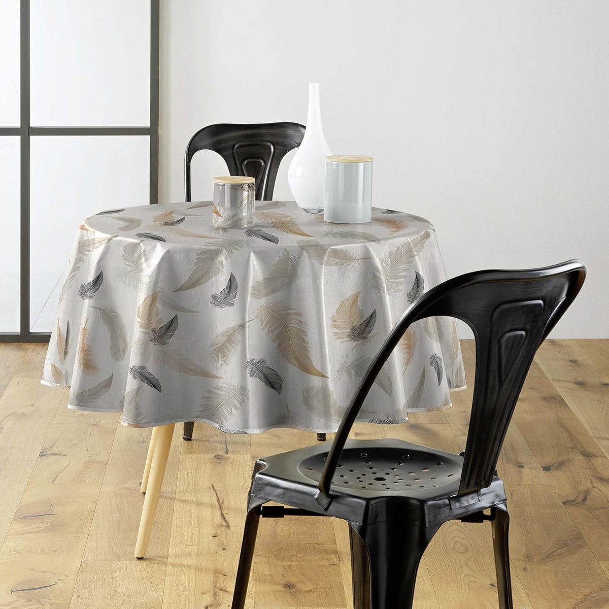 Rond Tafelkleed Ø 160 cm PVC Textiel Onderhoudsvriendelijk