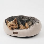 Woolart Hondenmand - Luxe hondenkussen - Kattenmand - Wasbaar - Maat M - Creme/Grijs