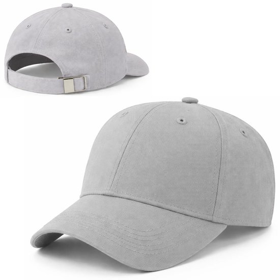 Local Cap – Basic 6 Panel Baseball Cap – 100% Katoen - Réglable avec Fermeture Métallique – Unisexe – Léger & Confortable – Grijs