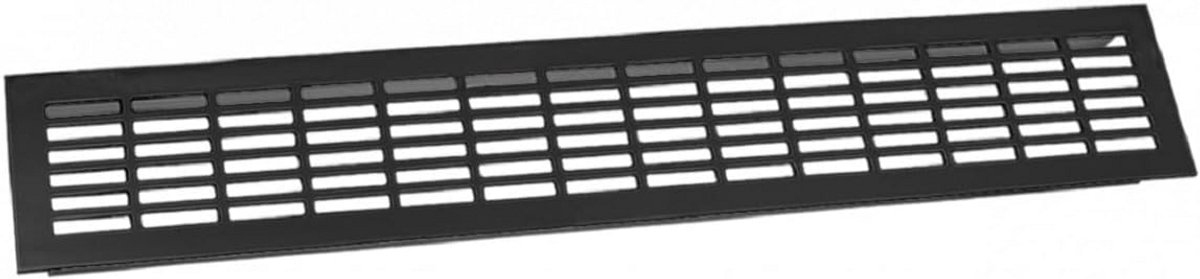 Ventilatierooster Aluminium 80x480mm Zwart Geanodiseerd met Rechte Opening