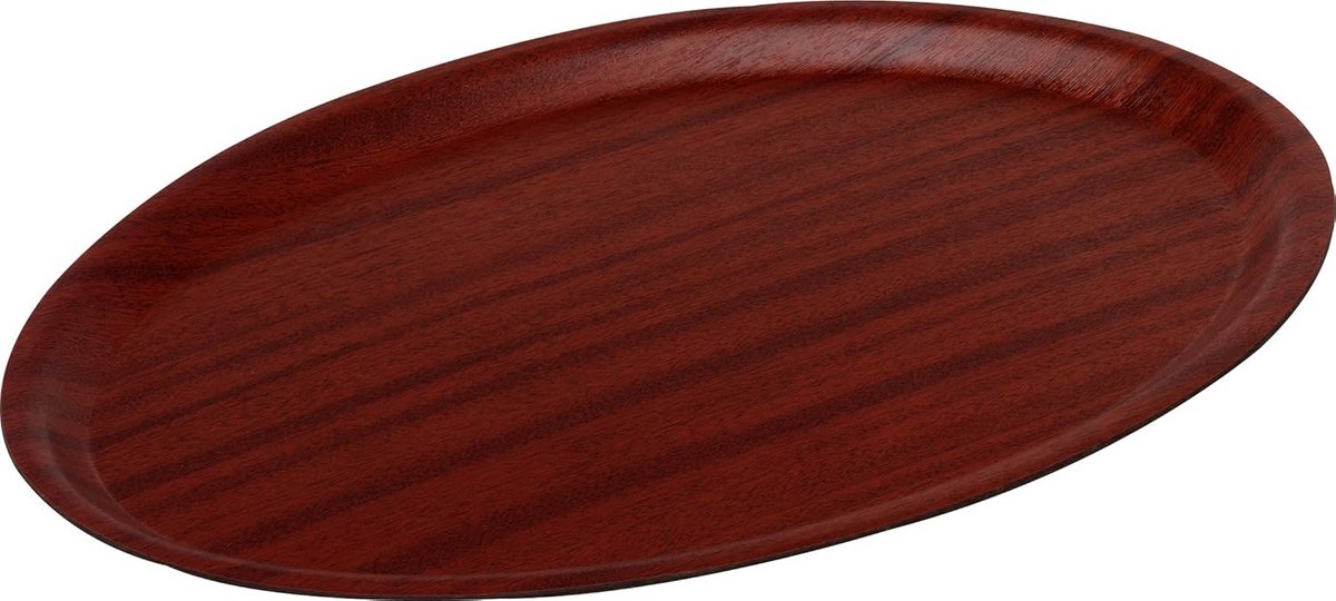 Ovaal Dienblad met Antislip Coating - Houtlook en Schokbestendig