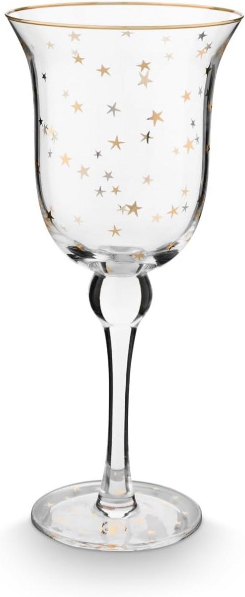 Luxe Wijnglas Goud met Sterrenpatroon 0.36 Liter - Elegant Drinkglas