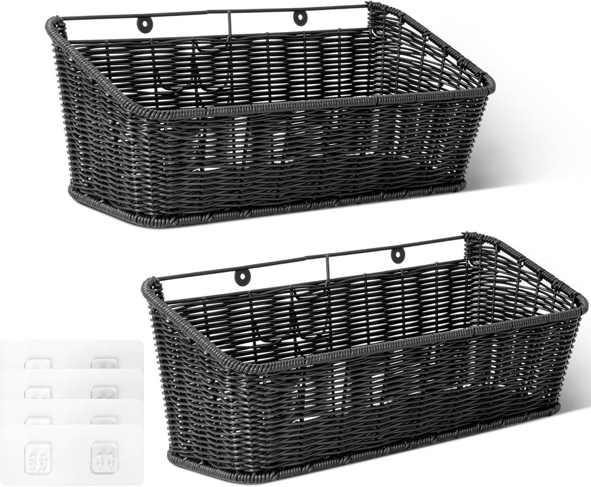 Set van 2 Hangmanden van Riet voor Keuken en Badkamer