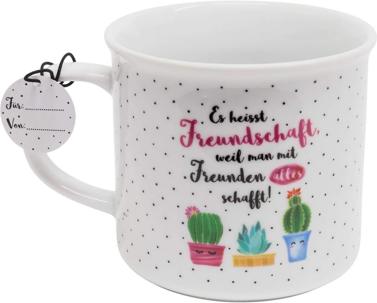 Grote Koffiemok met Vriendschapspreuk Keramiek 40 cl Cadeau