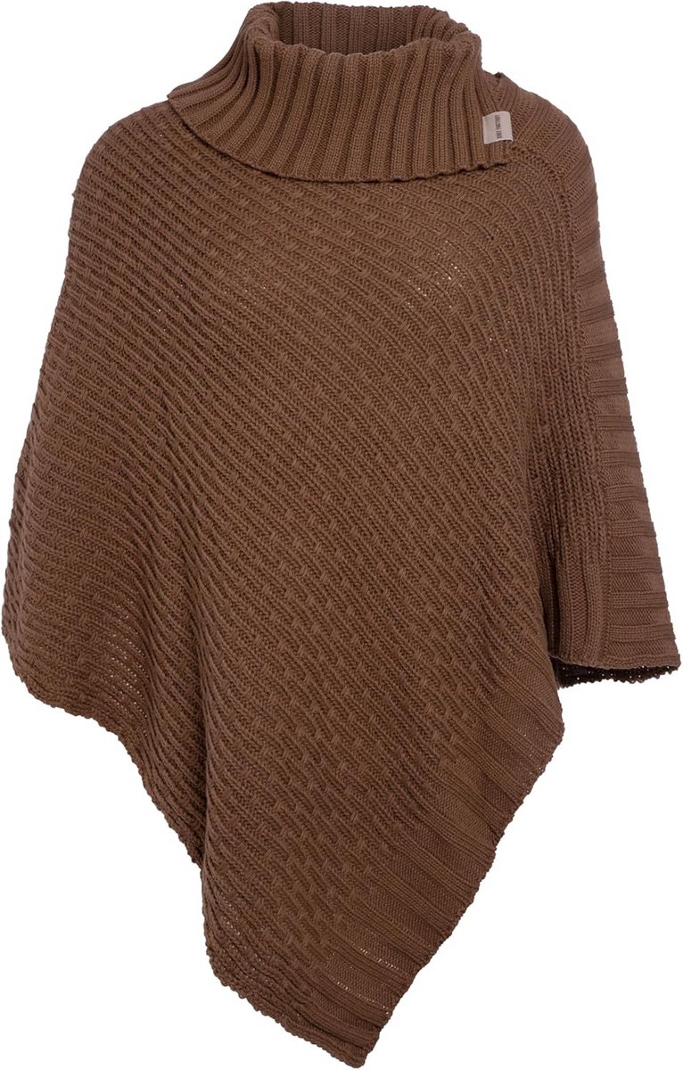 Lange Gebreide Dames Poncho met Sjaalkraag - Comfortabele Winter Cape