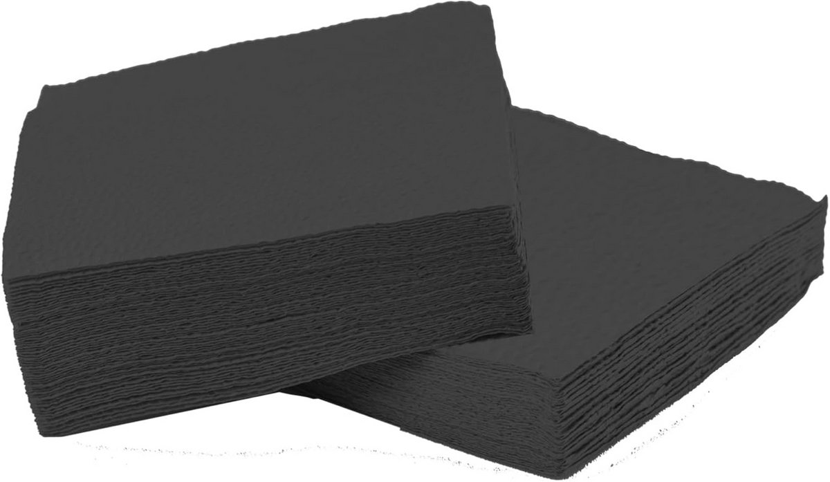 100 Zwarte Papieren Servetten - 2-laags Sterke Lunchservetten 33x33 cm