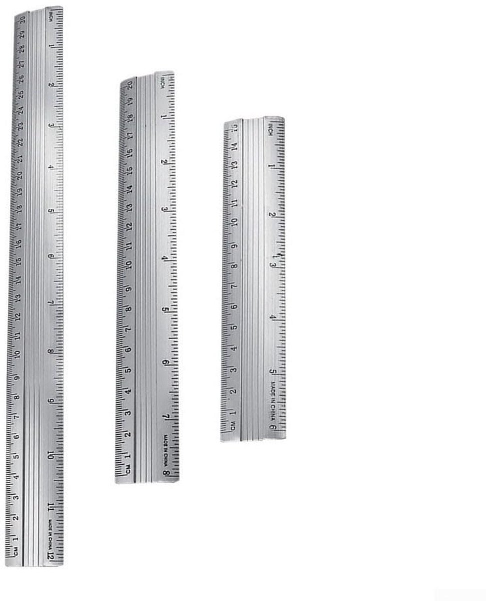 Nauwkeurige Rechte Liniaal van Aluminiumlegering - Dubbele Schaalverdeling (cm/inch) voor Tekenen en Meten