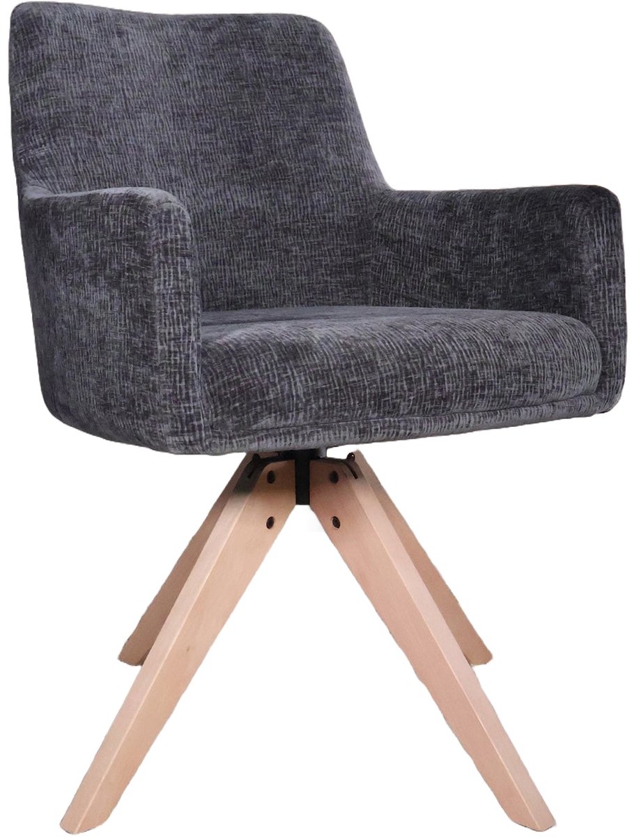 Lizzely Garden & Living SET DEAL: 4 stuks Eetkamerstoel draaibaar Gemma zwart eetstoel draaibare stoel zetel