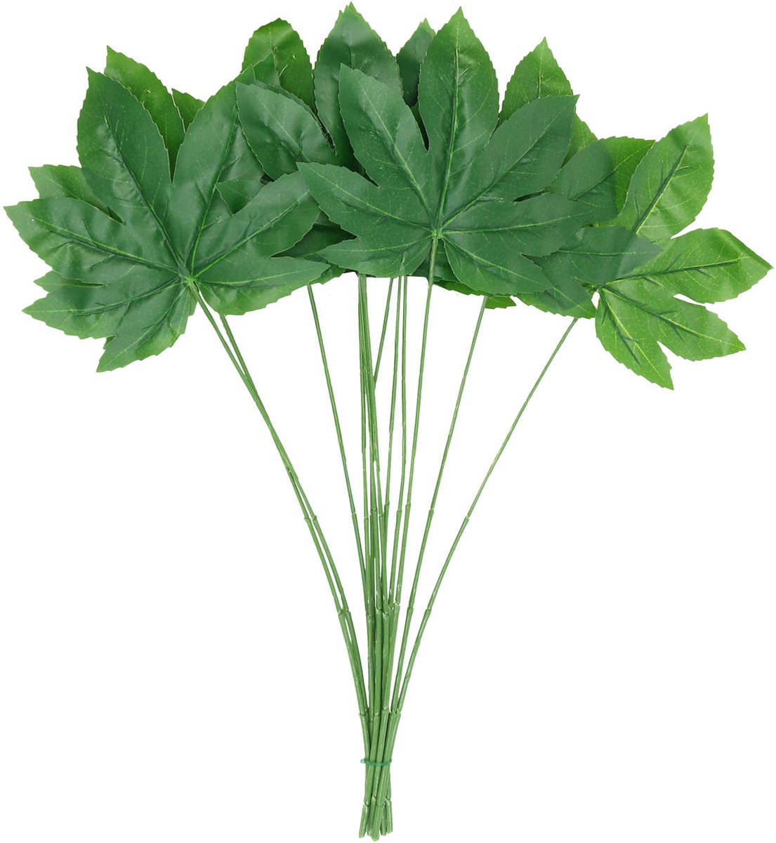 Viana Aralia blad met steel groen L61.5cm 12st, 12 Stück groente