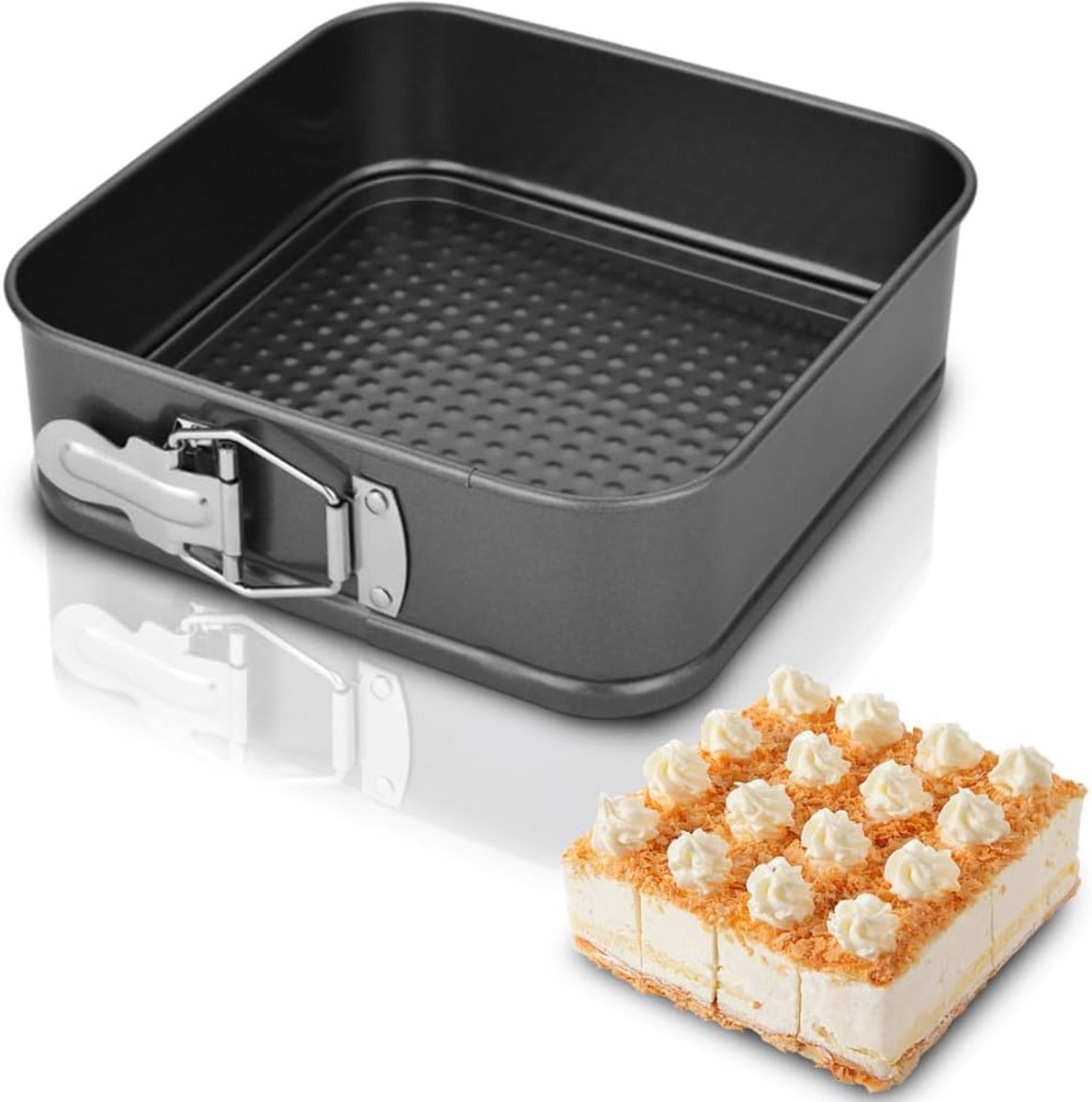 Vierkante Bakvorm met Antiaanbaklaag, 24 cm, Koolstofstaal