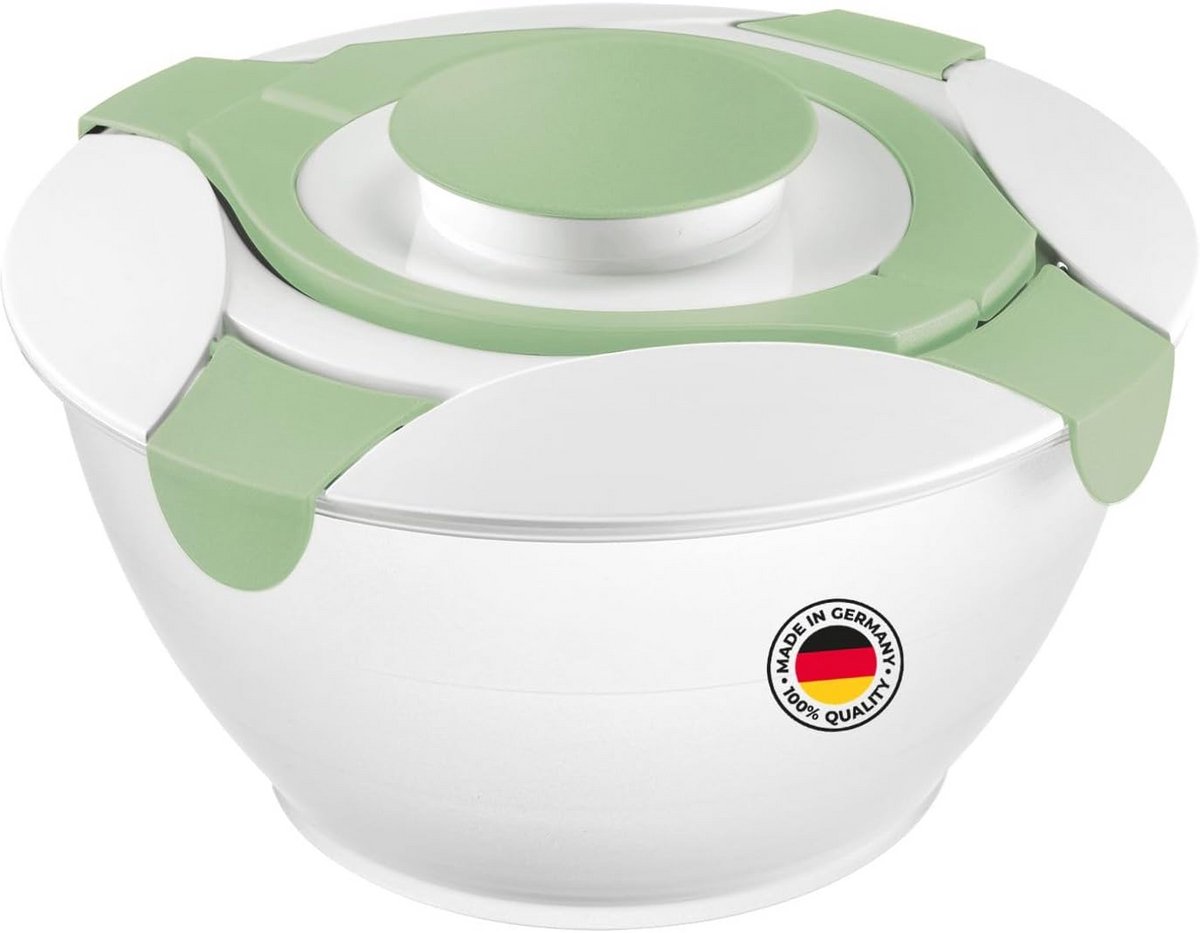 Grote Saladekom met Deksel en Dressingbakje, 6,5 Liter, Transparant