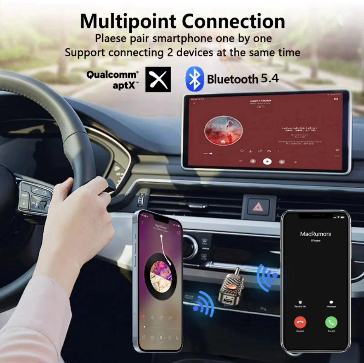 UGREEN Bluetooth 5.4 USB adaptér pro PC, myš, sluchátka, Win