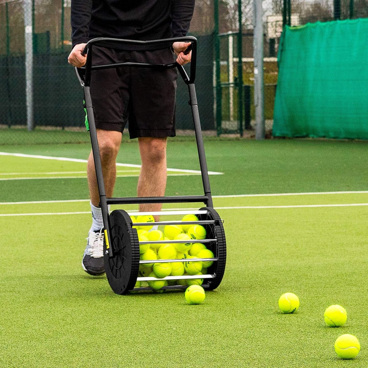 Professionele Tennisbal Verzamelwagen met 85 Ballen Capaciteit - Duurzaam Stalen Frame