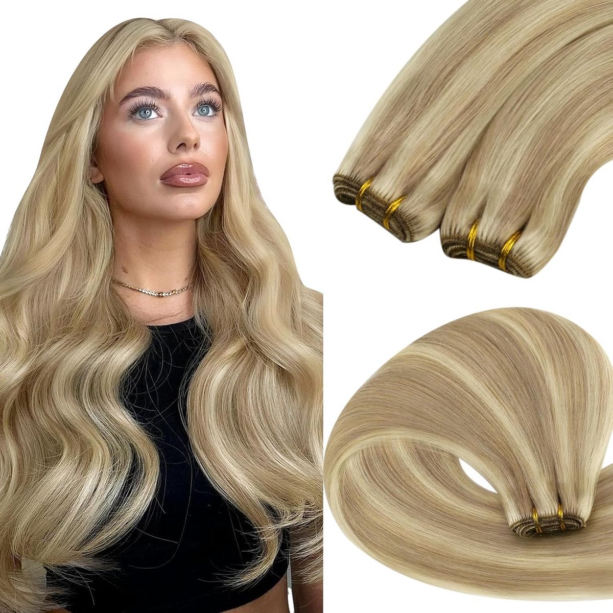 Echt Haar Extensions Blonde Vlecht 50 cm Dik Volume voor Volledig Haar