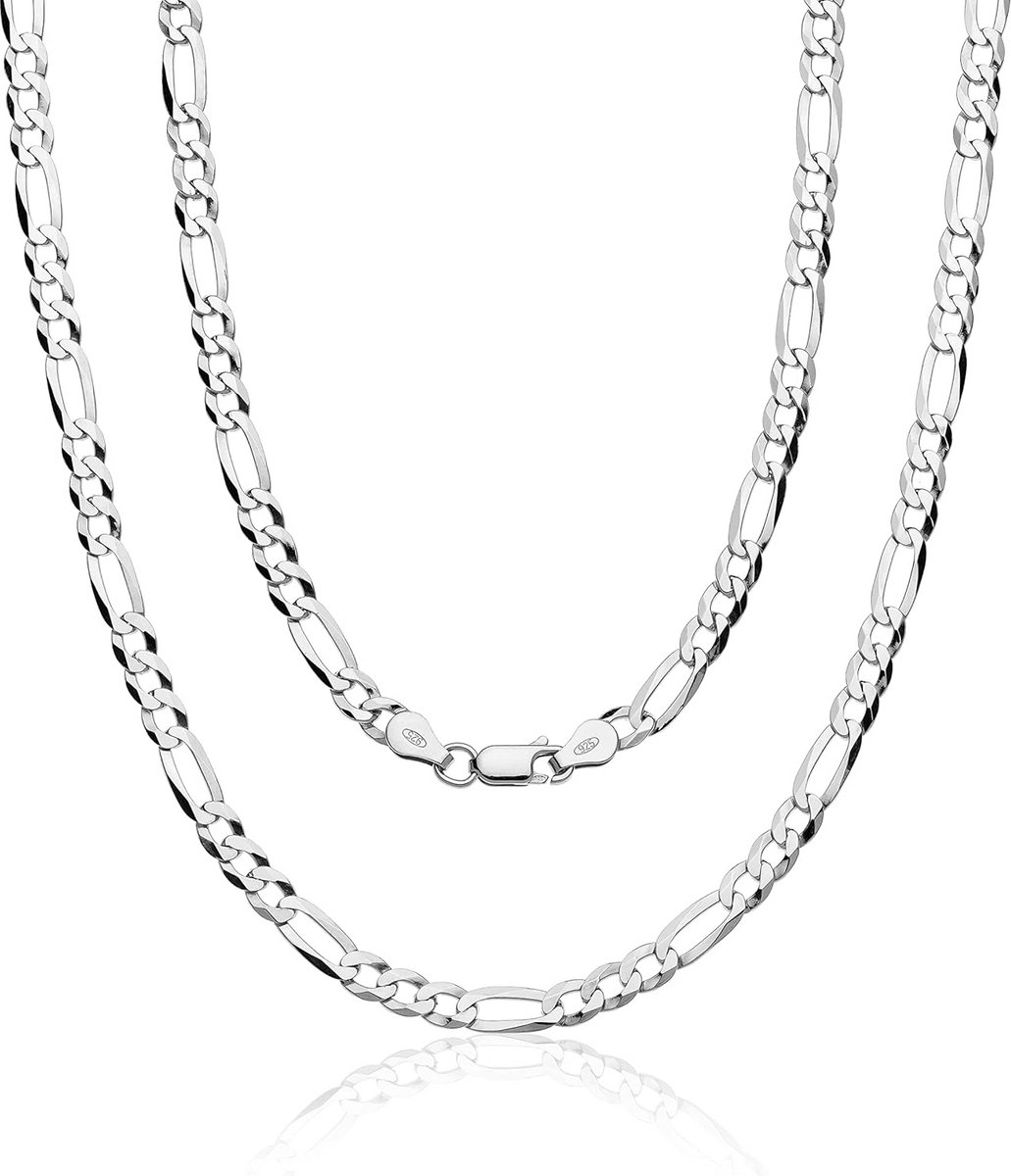 Platte Figaro Herenketting 5,2 mm in Gerodineerd 925 Sterling Zilver - Diverse Lengtes