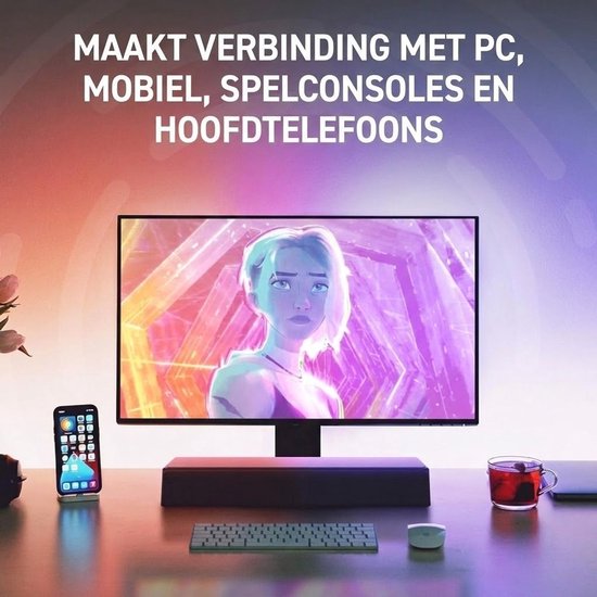 SNJY® Soundbar - TV Speaker - Home Cinema - Gaming Soundbar - 24W - Zwart van SNJY — afbeelding 3
