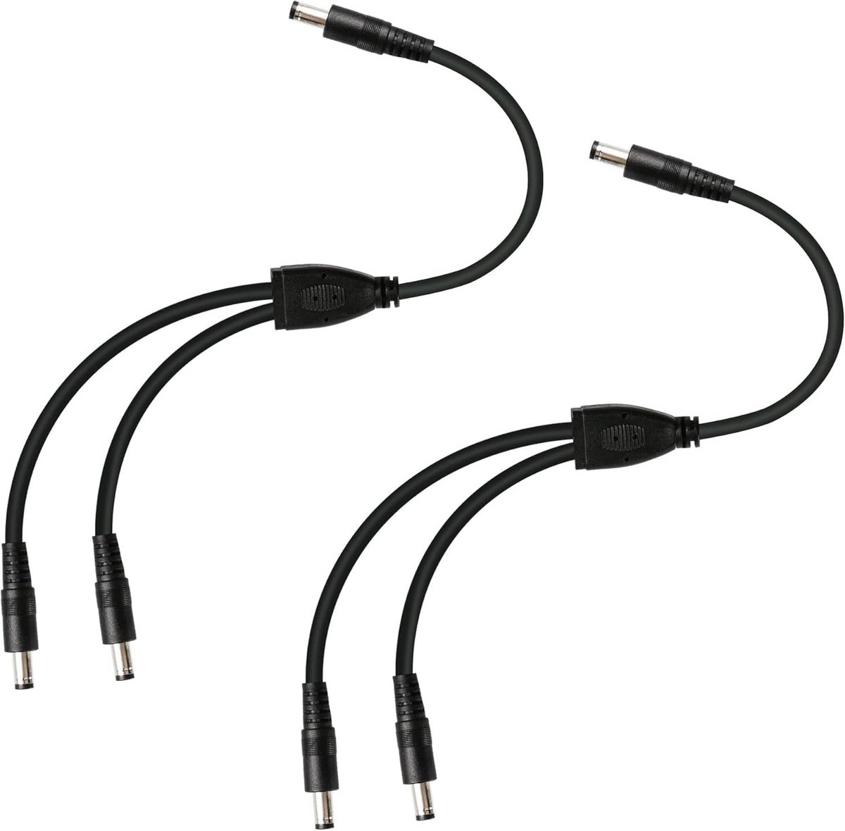 2 stuks Y-splitter stroomkabel DC 5,5 mm x 2,1 mm voor LED-strips en camera's