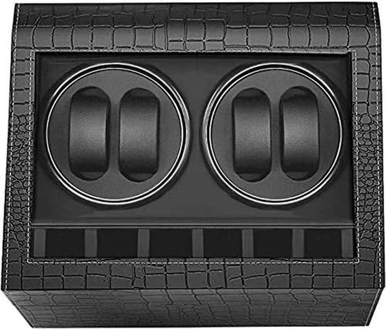 Automatische opwindbox voor horloge, enkel, luxe behuizing met stille Mabuchi-motor, werkt op batterijen of netvoeding, PU-leer, koolstofvezel