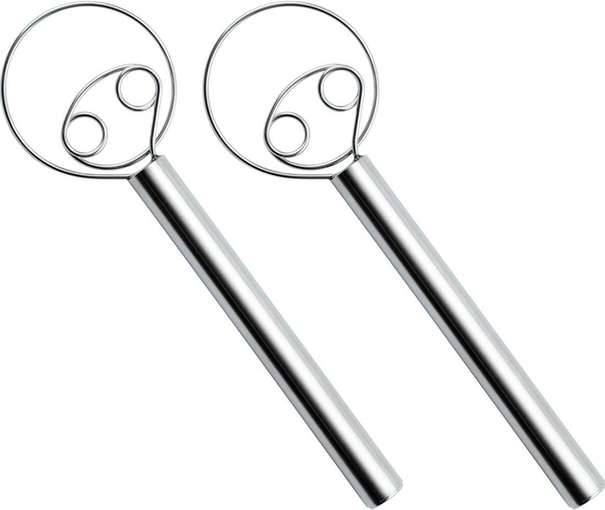 Set van 2 Deegkloppers Roestvrij Staal voor Nederlands Deeg