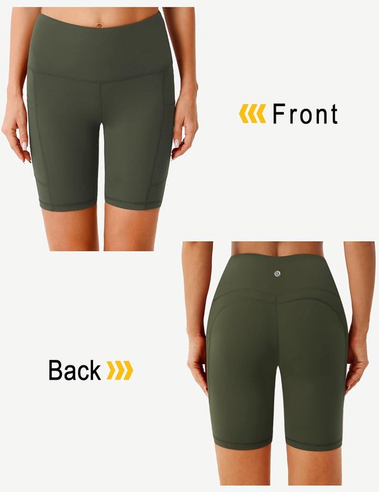 Sportshorts voor Dames met Hoge Taille en Zakken voor Yoga en Hardlopen — afbeelding 5