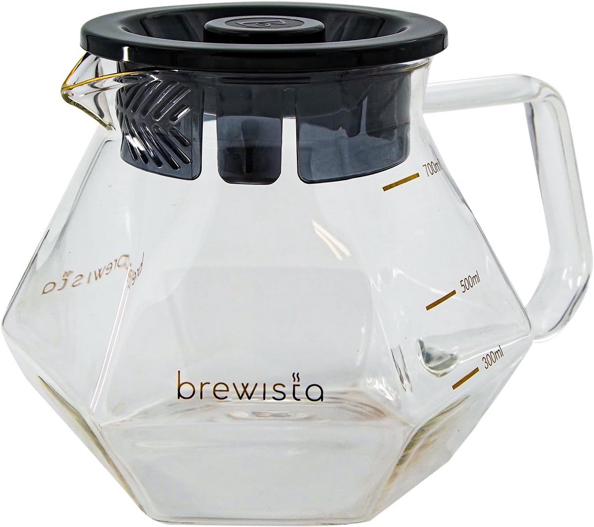Glazen Koffiekan Server met Veelhoekig Ontwerp voor Optimale Smaak - 700 ml