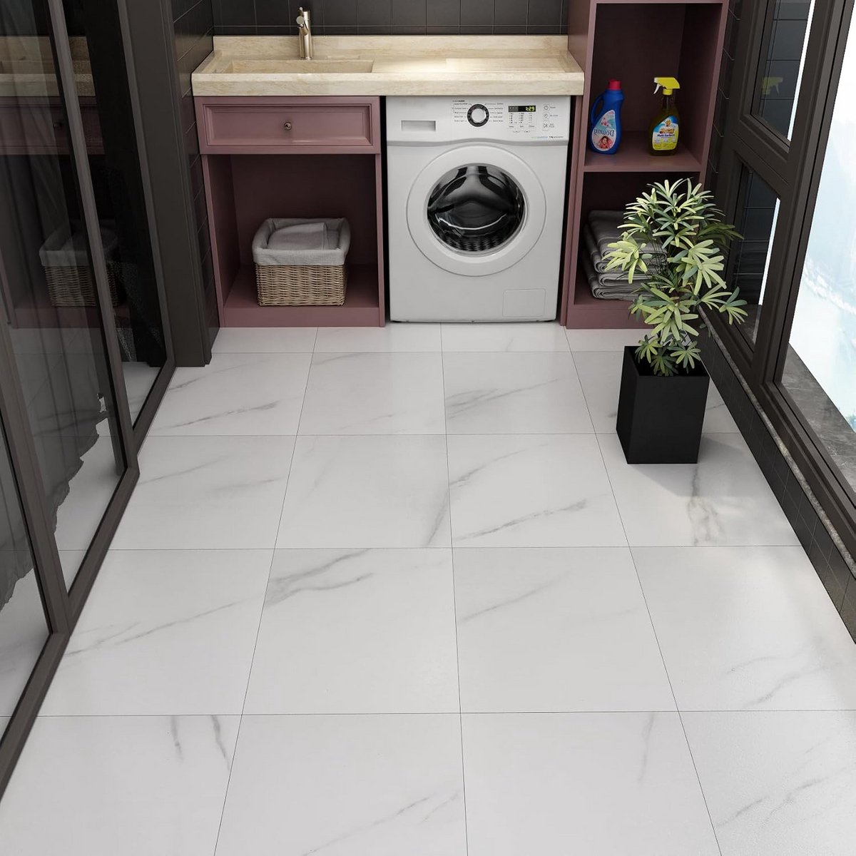 Zelfklevende PVC Vloertegels Grijs 30x30cm - Waterdicht en Verwijderbaar
